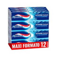 Aquafresh Intense Clean Whitening, Zahnaufhellung, Tiefenreinigung der Zähne, 12er Pack (12 x 75 ml)