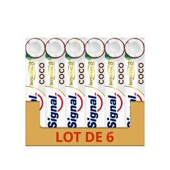 SIGNAL - Integral 8 Nature Elements Coco Zahnpasta – weißere Zähne – Mineralzink – 96% Inhaltsstoffe natürlichen Ursprungs (6 x 75 ml)