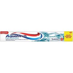 Aquafresh Zahnpasta mit dreifachem Schutz, weiß, gesundes Zahnfleisch, für starke Zähne und frischen Atem, Maxi-Format 125 ml