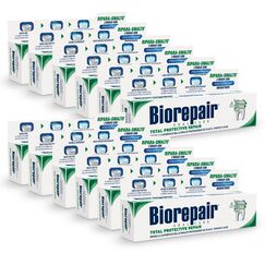 Biorepair, Total Protective Repair Zahnpasta, 12 Packungen à 60 ml, repariert den Nagellack, schützt vor Plaque, Zahnstein und Karies, repariert Nagellack, hält den Atem frisch, Zahnpasta ohne Fluorid