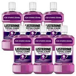 LISTERINE Total Care Zahn-Schutz 6 x 500 ml, schützende Mundspülung gegen Karies mit 6 in 1 Wirkung, antibakterielles Mundwasser schützt vor Zahnfleischproblemen, bis zu 24h frischer Atem