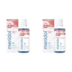 meridol Mundspülung Rundumpflege 400ml - antibakterieller Effekt, schützt Zahnfleisch, stärkt die Zähne und erfrischt den Atem, ohne Alkohol (Packung mit 2)