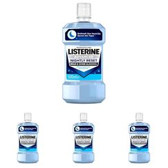 LISTERINE Advanced Nightly Reset milder Geschmack (500 ml), Mundspülung zur Reminalisierung des Zahnschmelzes, bekämpft über Nacht die Spuren des Tages und reinigt tiefenwirksam (Packung mit 4)