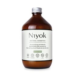 Niyok® Mundspülung mit Kokosöl "Pfefferminze" (500ml) • Antibakterielle Mundspülung Bio-Kokosöl • Ohne Fluorid & Ohne Alkohol • Für gesundes Zahnfleisch • Mundwasser gegen Mundgeruch
