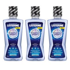 Listerine Nightly Reset Mundspülung, innovatives Mundwasser, bekämpft über Nacht die Spuren des Tages (3 x 400 ml)