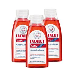 LACALUT aktiv Mundspül-Lösung 3er-Pack (3x300ml) – Medizinisches Mundwasser - Schützt das Zahnfleisch, erfrischt den Atem