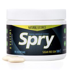 Spry Frischer Natürlicher Xylitol Kaugummi – Zahnfreundliches Kaugummi Aspartamfrei, Zuckerfrei, Nicht-GMO, Glutenfrei (Licroice, 100 Stück – 1 Packung)
