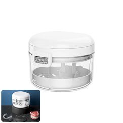 Guador Zahnspangendose Gebissdose Prothesen Behälter Prothesenbürste Set Zahnprothesenbecher Denture Box mit Prothesen Reinigerbürsten Prothese Bath Case Falsche Zähne Automatische Entleerung