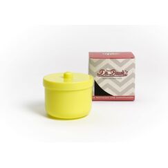 Dr. Bauer´s Reinigungsbad-Dose mit Klarspüleinsatz | Prothesendose | Gebissdose | Prothesendose mit Einsatz | Zahnspangendose (gelb)