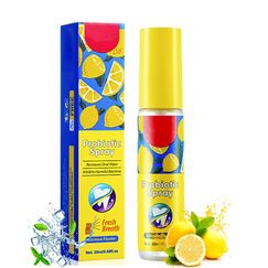 Mundspray gegen Mundgeruch, Atemerfrischer mit Fruchtgeschmack – Tragbares Mundspray mit Zitronenaroma für frischen Atem unterwegs, 20 ml