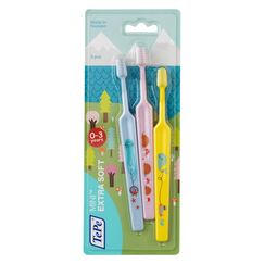 TEPE Mini Zahnbürste X-Soft – Die optimale Zahnbürste für die Zahnpflege von Kindern, 1 x 3 Stück