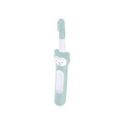 MAM Massaging Brush mit weichen Silikonborsten, gewöhnt Babys an die tägliche Zahnreinigung, Baby Zahnbürste zur Linderung von Zahnungsschmerzen, ab 3+ Monate, türkis, Türkis-massagekopf