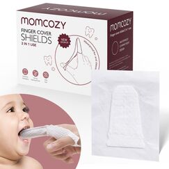 Momcozy Baby-Fingerzahnbürste, Zahnbürste, Zungenreiniger und Zahnfleischtücher, 30 Stück