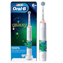 Oral-B Kids Electric Toothbrush with Coaching Pressure Sensor and Timer, Rechargeable Toothbrush with (2) Brush Heads, Sparkle & Shine