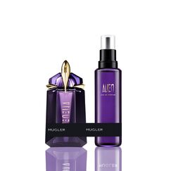 MUGLER Alien Eau de Parfum für Damen, Amberartig, holzig und blumig, Außergewöhnlicher Duft, Nachfüllbar, 60 ml + MUGLER Alien Eau de Parfum Refill, 100 ml