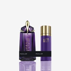 MUGLER Alien Eau de Parfum, Damen-Parfum, Amberartig, holzig und blumig, Außergewöhnlicher Duft, Nachfüllbar, 90 ml + MUGLER Alien Parfümierendes Deo-Spray, 100 ml