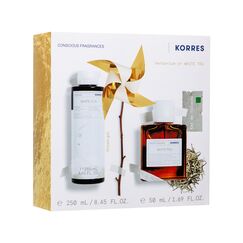 KORRES White Tea Duftset für Sie, Geschenkset für Damen aus EDT 50 ml und Duschgel 250 ml, im floralen-frischen Duft, vegan