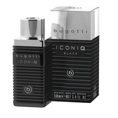 bugatti Iconiq Black Parfum Herren 100ml Holzig Ambriert Scharfes Männerparfüm mit komplexen Noten von Kardamom Sandelholz, Lavendel und Bernstein Markant Dunkles Eau de Toilette Herren Parfüm