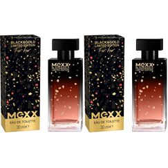 Mexx Black & Gold Limited Edition Woman Eau de Toilette, sinnlich-blumiger Damenduft, 30ml (Packung mit 2)