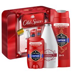 Old Spice Tin Box Geschenkset mit Captain Deostick, Duschgel und Aftershave-Lotion, langanhaltender Duft in Parfumqualität