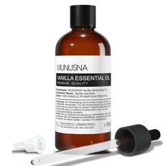 Ätherisches Öl Vanille 100ML, MUNUSNA Vanilleöl Ätherische Öle Naturrein Rein für Diffuser, Duftlampe, Luftbefeuchter, Duftöl Vanille für DIY Aroma Seife, Kerzen, Massage, Vanilla Oil