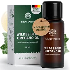 Wildes Berg Oregano Öl [HOCHDOSIERT, LABORGEPRÜFT & OHNE ZUSÄTZE] - 100% Naturrein mit +82% + Carvacrol - 10ml Naturwild aus Griechenland - Grüne Valerie