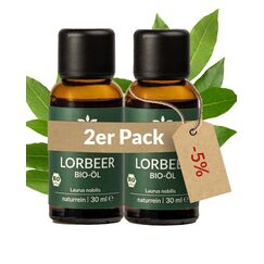 Heldengrün® BIO Lorbeeröl [100% NATURREIN] Zertifiziertes Lebensmittel zum Einnehmen - Echtes Lorbeerblatt Öl - Ätherisches Lorbeeröl - Leaf Labs - 2 x 30 ml