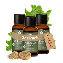 Heldengrün® BIO Oregano Öl [HOCHDOSIERT] mit +82% Carvacrol - Zertifiziertes Lebensmittel zum Einnehmen - Oreganoöl Bio aus Griechenland - 3 x 30 ml