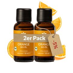 Heldengrün® BIO Orangenöl [100% NATURREIN] Kaltgepresst aus echten Orangen - Orangenöl zum Verzehr - Duftöl - Orange Oil 2 x 30 ml