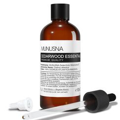 Zedernholzöl 100ML, MUNUSNA Ätherisches Öl Zedernholz Reines Natürlichs, Ätherische Öle Zeder für Glattes Haar, Duftöl Zedernöl für Diffuser, Seife, Kerzen, Cedarwood Oil