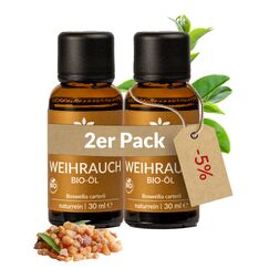 Heldengrün© BIO Weihrauchöl [100% NATURREIN] - Reines Weihrauch Öl - Duftöl Weihrauch in Parfumqualität - Nachhaltiger Wildwuchs - Frankincense Oil - 2 x 30 ml