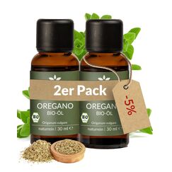 Heldengrün® BIO Oregano Öl - Zertifiziertes Lebensmittel zum Einnehmen - Oreganoöl Bio aus Griechenland - 2 x 30 ml