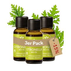 Heldengrün® BIO Citronellaöl [100% NATURREIN] Dermatologisch getestet - Echtes Citronella Öl - Zitronig, erfrischend & frisch - Duftöl Mücken - Citronella Oil - 3 x 30 ml