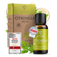 Heldengrün® BIO Citronellaöl [100% NATURREIN] Dermatologisch getestet - Echtes Citronella Öl - Zitronig, erfrischend & frisch - Duftöl Mücken - Citronella Oil