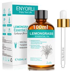 ENYORLI Zitronengrasöl Ätherisches Öl 100ml, Ätherische Öle Zitronengras 100% Naturrein Duftöl für Diffuser, Luftbefeuchter, Aromatherapie, Entspannen, Erfrischend, Hautpflege