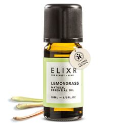ELIXR – Zitronengrasöl zur Raumbeduftung, für Aromatherapie & als Massageöl – 100% naturreines ätherisches Öl aus Zitronengras – zertifizierte Naturkosmetik aus Deutschland (10ml)