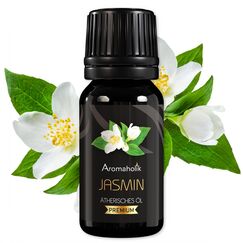 Aromaholik Jasminöl BIO 100% naturrein – Ätherische Öle für Diffuser & Aroma Diffuser – Zertifiziertes ätherisches Öl aus Indien – Jasmine Essential Oils 10ml für Sauna & Massage