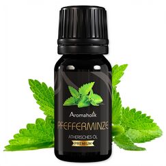 Aromaholik Pfefferminzöl BIO 100% naturrein – Ätherische Öle für Diffuser & Aroma Diffuser – Zertifiziertes ätherisches Öl aus Indien – Peppermint Essential Oils 10ml für Sauna & Massage