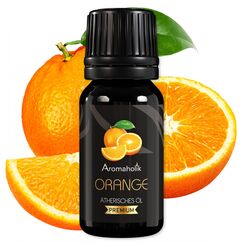 Aromaholik Orangenöl BIO 100% naturrein – Ätherische Öle für Diffuser & Aroma Diffuser – Zertifiziertes ätherisches Öl aus Indien – Orange Essential Oils 10ml für Sauna & Massage