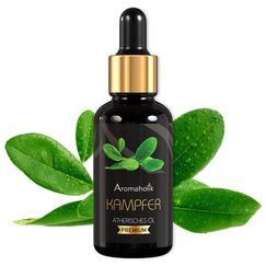 Aromaholik Kampferöl BIO 100% naturrein – Ätherische Öle für Diffuser & Aroma Diffuser – Zertifiziertes ätherisches Öl aus Indien – Camphor Essential Oils 30ml für Sauna & Massage