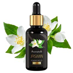 Aromaholik Jasminöl BIO 100% naturrein – Ätherische Öle für Diffuser & Aroma Diffuser – Zertifiziertes ätherisches Öl aus Indien – Jasmine Essential Oils 30ml für Sauna & Massage