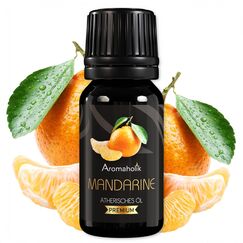 Aromaholik Mandarinenöl BIO 100% naturrein – Ätherische Öle für Diffuser & Aroma Diffuser – Zertifiziertes ätherisches Öl aus Indien – Mandarin Essential Oils 10ml für Sauna & Massage