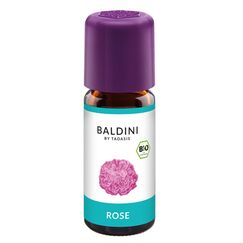 Baldini Bio Rosenöl 5ml - 100% Naturreines Ätherisches Öl - Lebensmittelqualität - Vegan - für Speisen, Getränke & Aroma Diffuser - aus Bulgarien