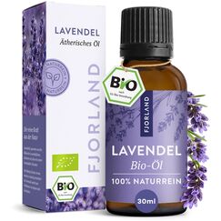 Fjorland - Bio Lavendelöl 100% Naturreiner Lavandula Angustifolia - Ätherisches Öl Beruhigender Lavendel-Duft für Aromatherapie - Ideal für Diffuser & Hautpflege