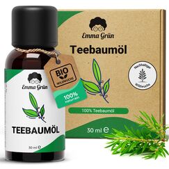 Emma Grün® Teebaumöl Ätherisches Öl 30ml [100% NATURREIN] - Teebaum Diffuser Öl für Raumduft, Aroma Diffuser & Duftlampe - DIY Duftöl als Massageöl, Kerzen Duftöl & Seifenherstellung - Tea Tree Oil