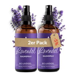 Heldengrün® Lavendelspray Gute Nacht [Bio-LAVENDELÖL] Dermatologisch getestet - Lavendelspray für Kopfkissen - Blumig & frisch - Lavendel Kissenspray & Raumspray - 2 x 100 ml
