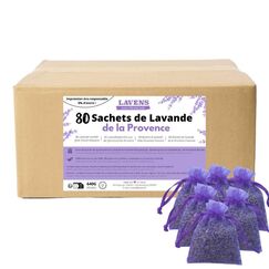 LAVENS | 80 Lavendelsäckchen | Französische Provence | 640g | Mottenschutz für Kleiderschrank, Getrockneter Lavendel, Duftsäckchen, Auto Duft, Raumduft, Lavendelduft, Lavendelbeutel
