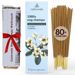 Calmveda Nag Champa Räucherstäbchen Set - (80 weihrauch stäbchen) Beruhigende räucherstäbchen nag Champa original – erdiger, blumiger Duft gemischt Nag Champa Agarbatti mit weißem Moschus räucherwerk