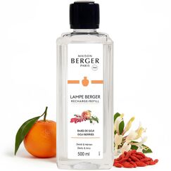 Maison Berger – Nachfüllung Einzigartige Gojibeeren 500 ml für Lampe Berger – 2-in-1 geruchsneutralisierendes Raumduft-Öl – Gojibeeren, Mandarine