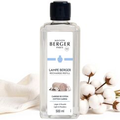 Maison Berger – Nachfüllung Zarte Baumwollblüte 500 ml für Lampe Berger – 2-in-1 geruchsneutralisierendes Raumduft-Öl – Orangenblüte, Vanille